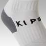 KIPSTA - جوارب كرة قدم للأطفال ف 500 - أبيض مقلم مقاس 31-34 أوروبي