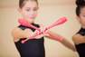 DOMYOS - 36cm Rhythmic Gymnastics Clubs, Fluo Coral Pink