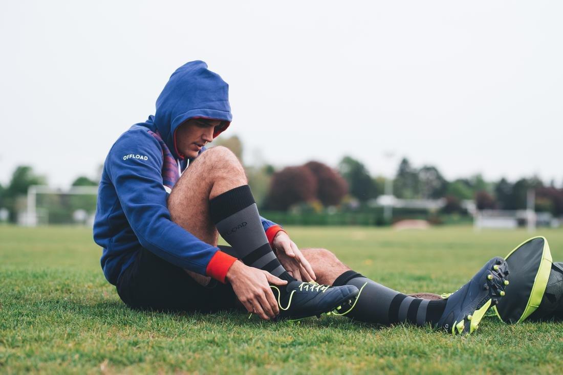 EU 40  Firm Ground Moulded Rugby Boots Density R100 FG, Asphalt Blue, , large image number 9