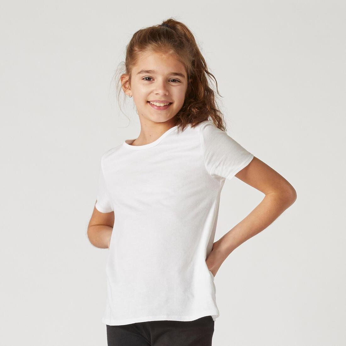 5-6Y  100 Girls' Short-Sleeved Gym T-Shirt Print, Snow White, , large image number 0