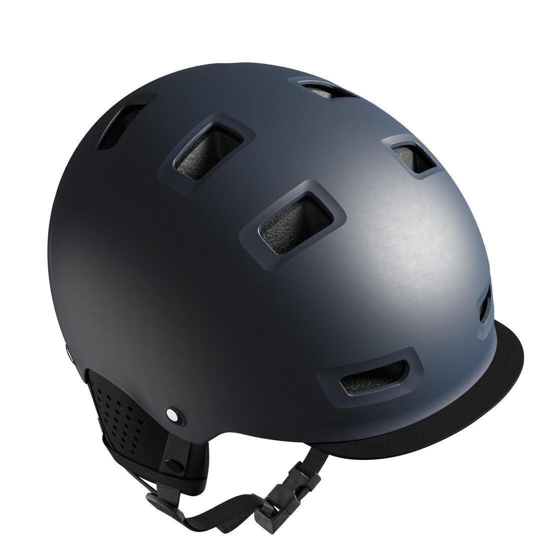 59-62 cm  500 Urban Cycling Bowl Helmet, Dark Blue, , large image number 0
