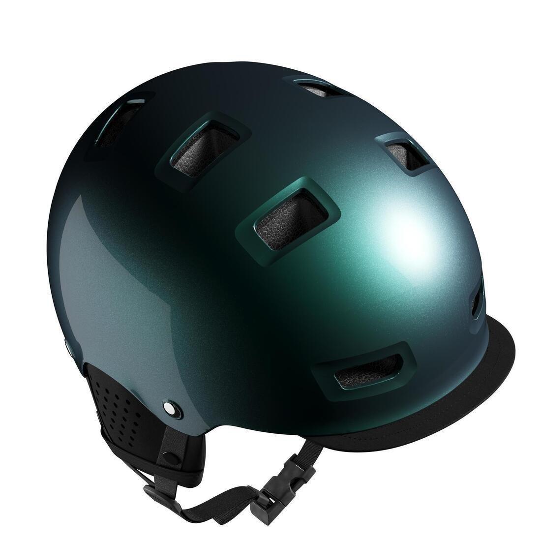 59-62 cm  500 Urban Cycling Bowl Helmet, Dark Blue, , large image number 1