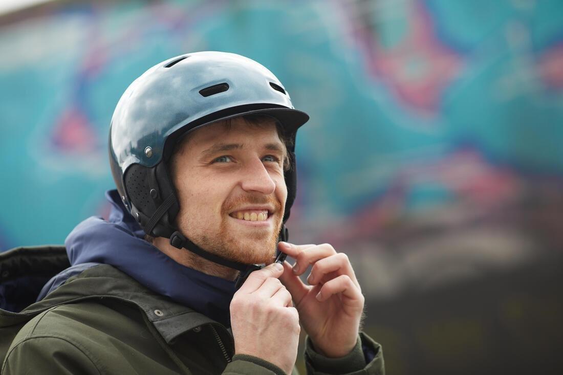 59-62 cm  500 Urban Cycling Bowl Helmet, Dark Blue, , large image number 2