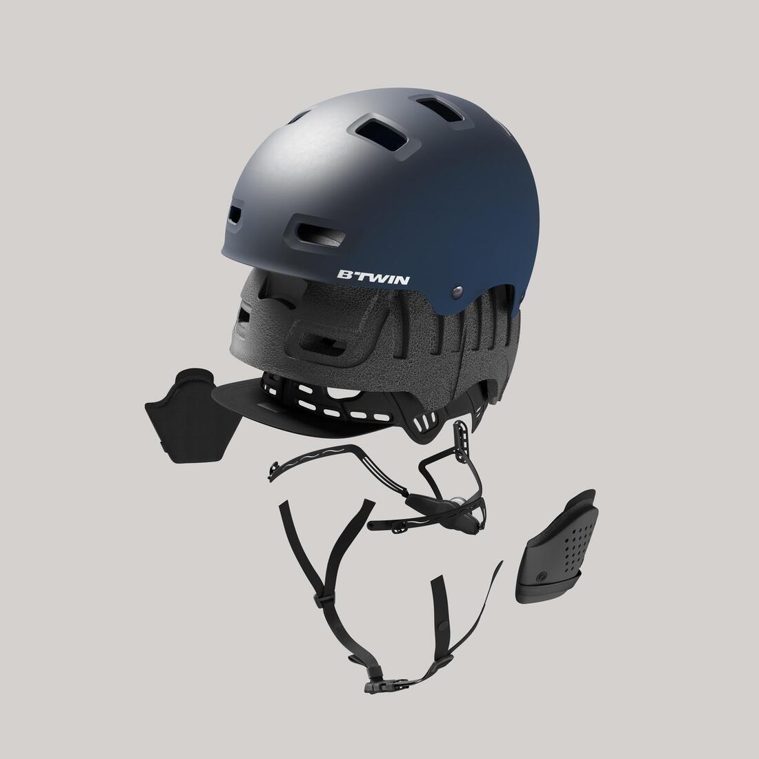 59-62 cm  500 Urban Cycling Bowl Helmet, Dark Blue, , large image number 8