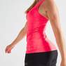 DOMYOS - Large  Muscle Back Fitness Tank Top My Top, Fluo Coral Pink