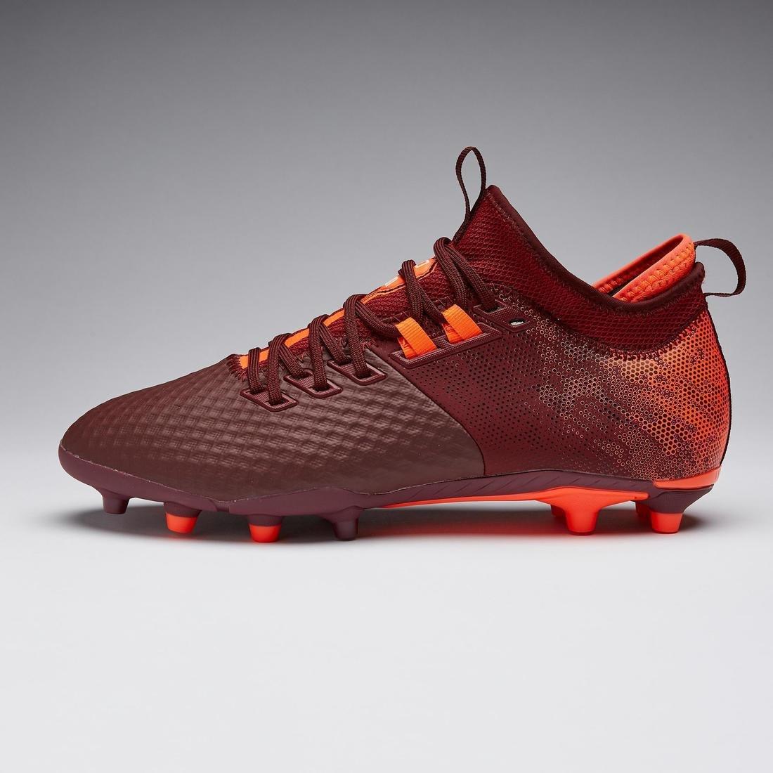 Mens Firm Ground Football Boots Agility 900 Mesh Mid, Orange, No Color, large image number 3