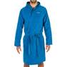 WATKO - XL  Men's Microfibre Pool Bathrobe with Hood, Pockets and Belt, Petrol Blue