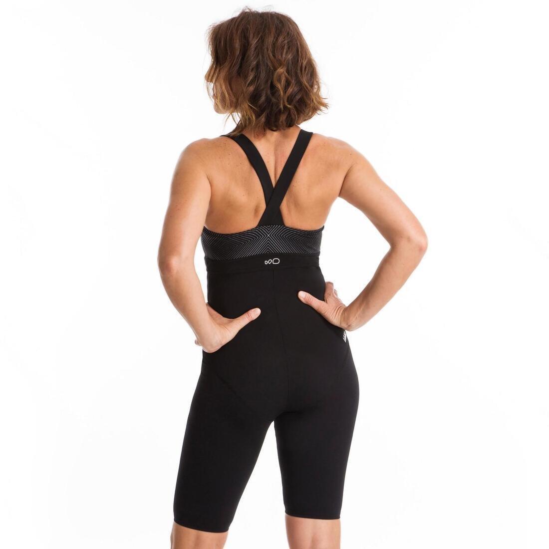 S/M  Women's 1-Piece Aquabiking Jammer Swimsuit  Anna Black Square, , large image number 10