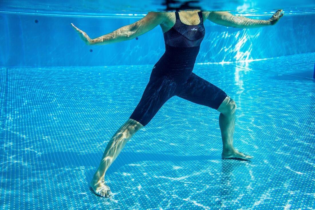 Womens Aquafitness Legsuit One-Piece Swimsuit Anna, Black, , large image number 13