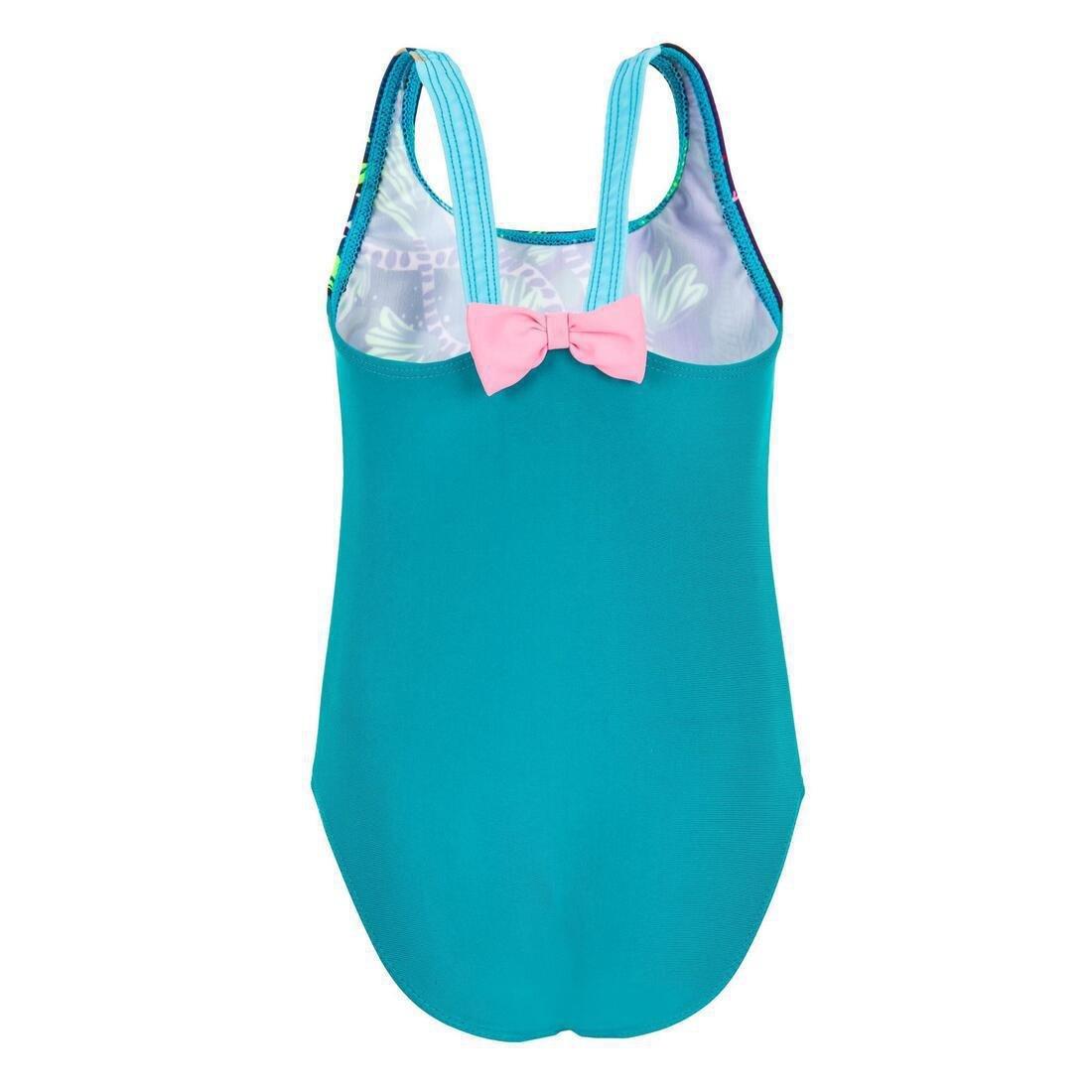 3-4Y Baby Girl's One-Piece Swimsuit -  Animal Print, Blue, , large image number 2