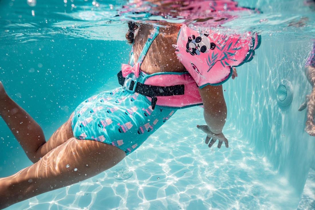 3-4Y Baby Girl's One-Piece Swimsuit -  Animal Print, Blue, , large image number 11