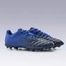KIPSTA - حذاء كرة قدم مرن للكبار برقبة لملاعب النجيل الصناعي أجيليتي 500 م.ج مقاس 43 أوروبي، أزرق نيلي داكن