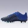 KIPSTA - حذاء كرة قدم مرن للكبار برقبة لملاعب النجيل الصناعي أجيليتي 500 م.ج مقاس 44 أوروبي، أزرق نيلي داكن