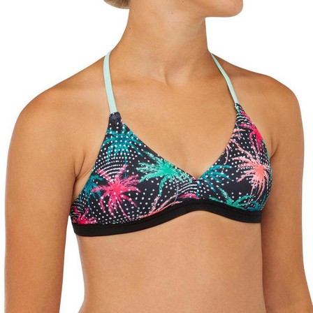 OLAIAN - 10-11Y  Girl's Surf Swimsuit Triangle Top BETTY 500, Black