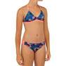 OLAIAN - 12-13Y Girl's Surf Swimsuit Triangle Top BETTY 500, Dark Peacock Blue