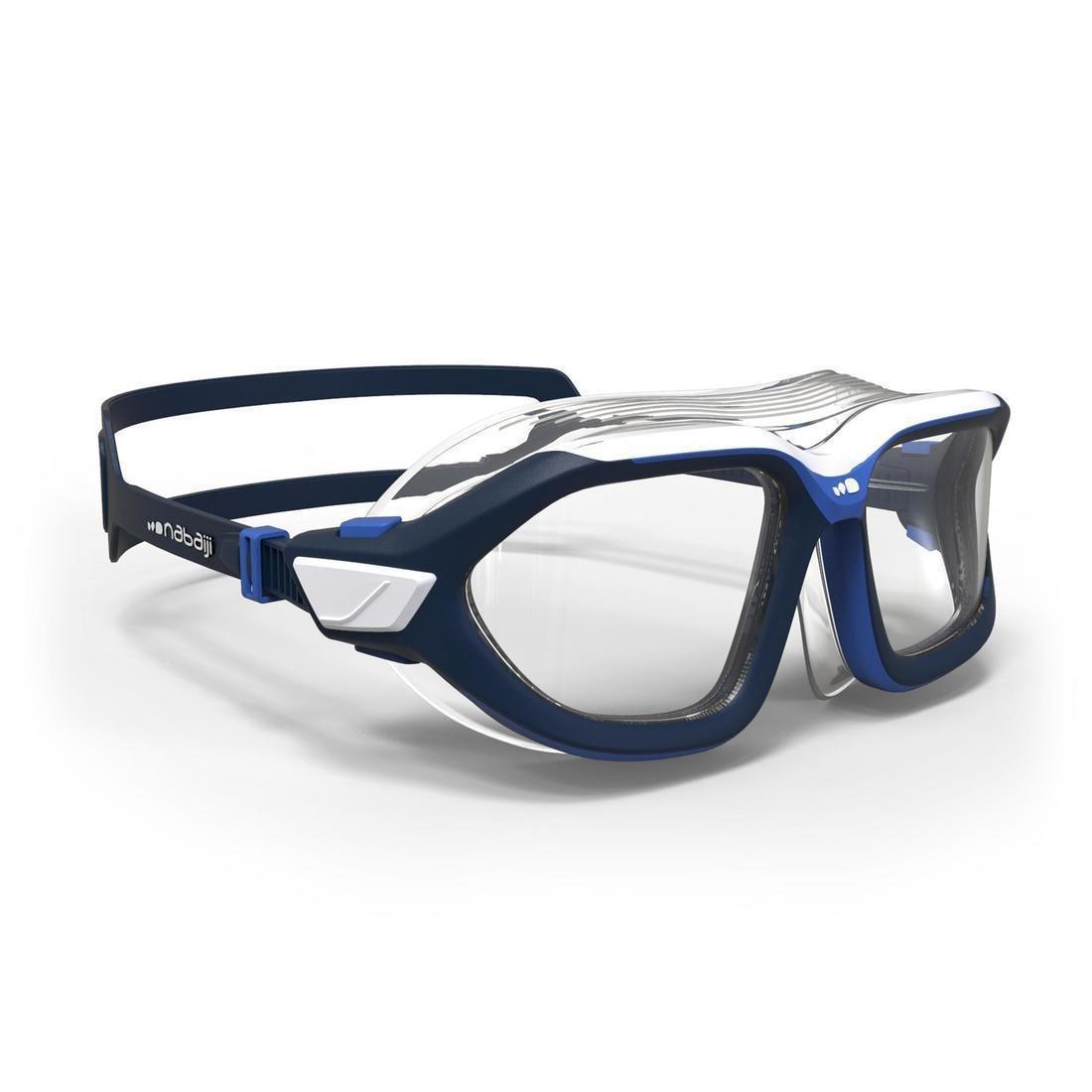 Large  500 Active Swimming Mask - White Grey, Clear Lenses, , large image number 7