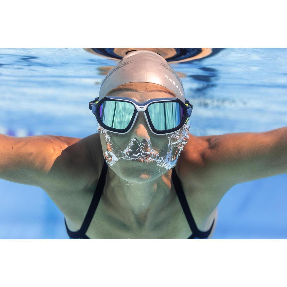 Large  500 Active Swimming Mask - White Grey, Clear Lenses, , large image number 11