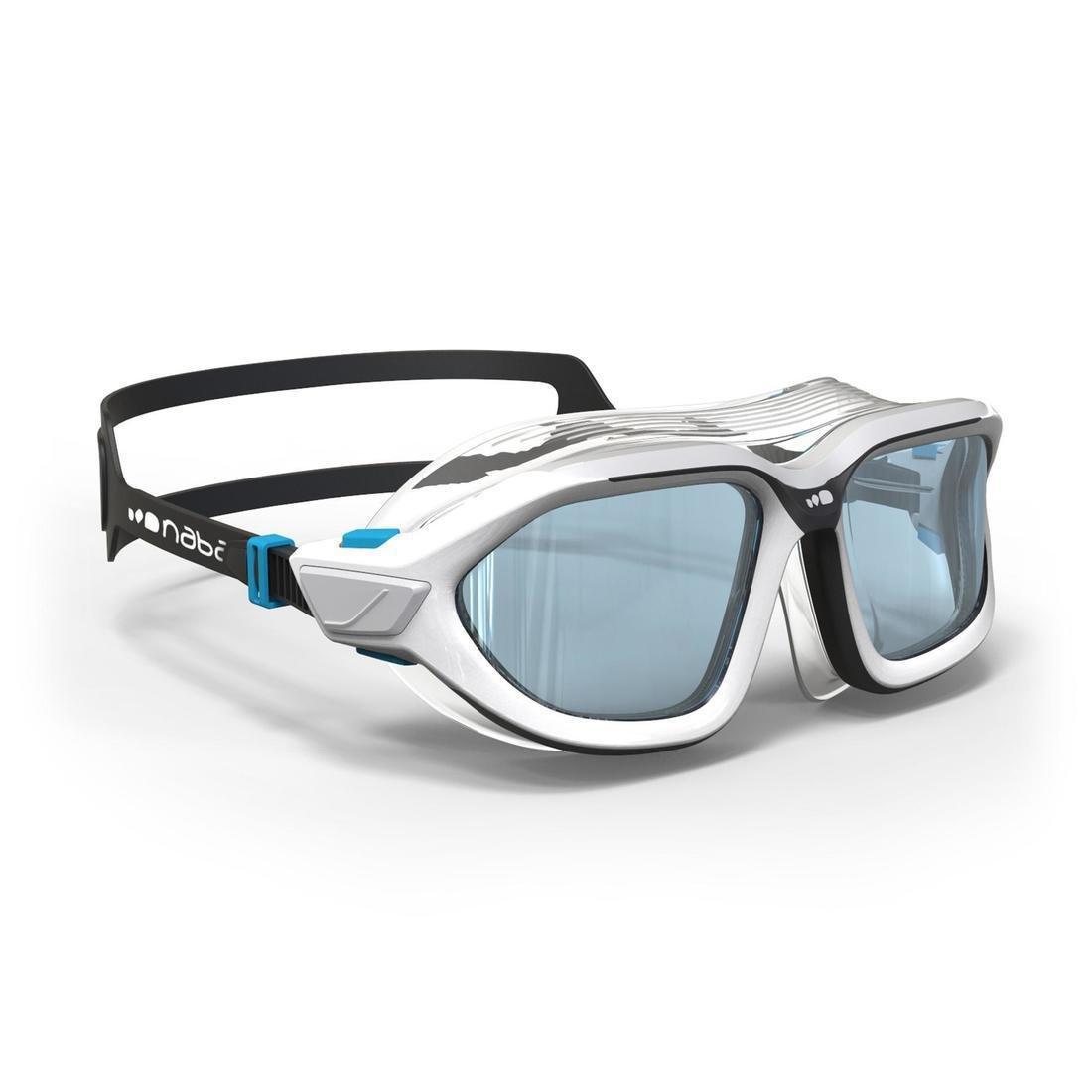 Large  500 Active Swimming Mask - White Grey, Clear Lenses, , large image number 14
