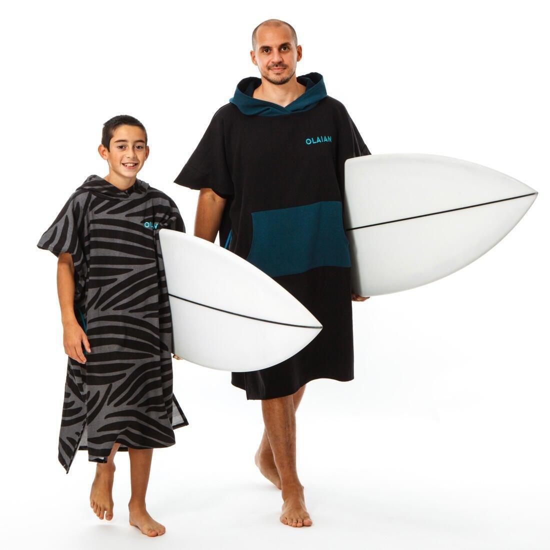 Adult Surf Poncho 500, Black, , large image number 4