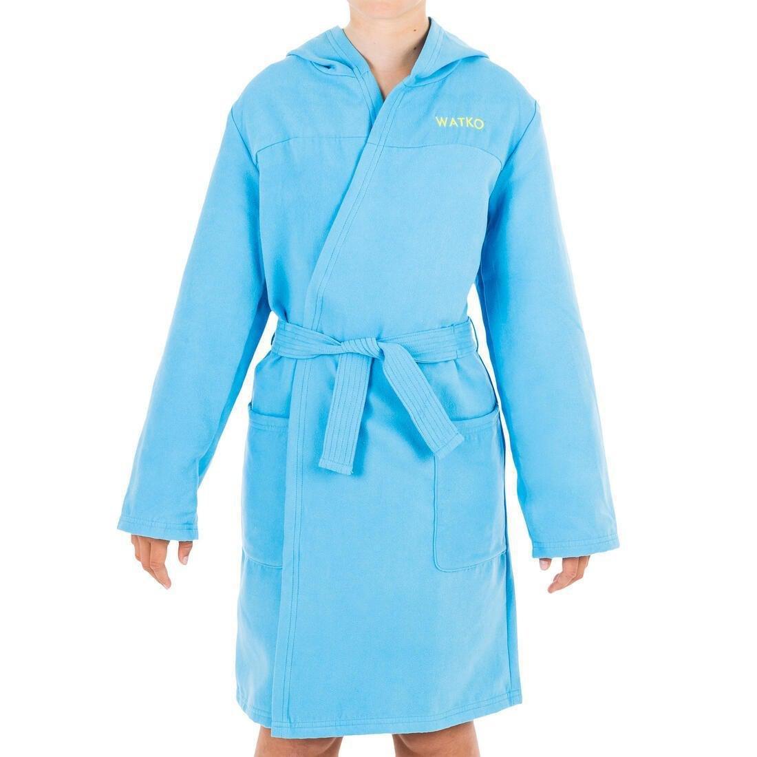 12-13Y Kids' Compact Microfibre Pool Bathrobe, Aubergine, , large image number 10