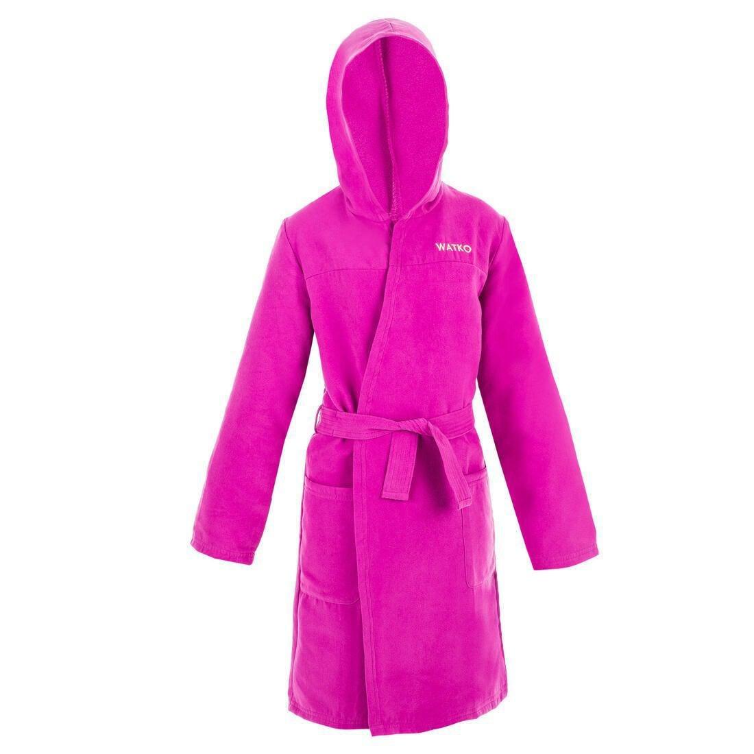 12-13Y Kids' Compact Microfibre Pool Bathrobe, Aubergine, , large image number 11