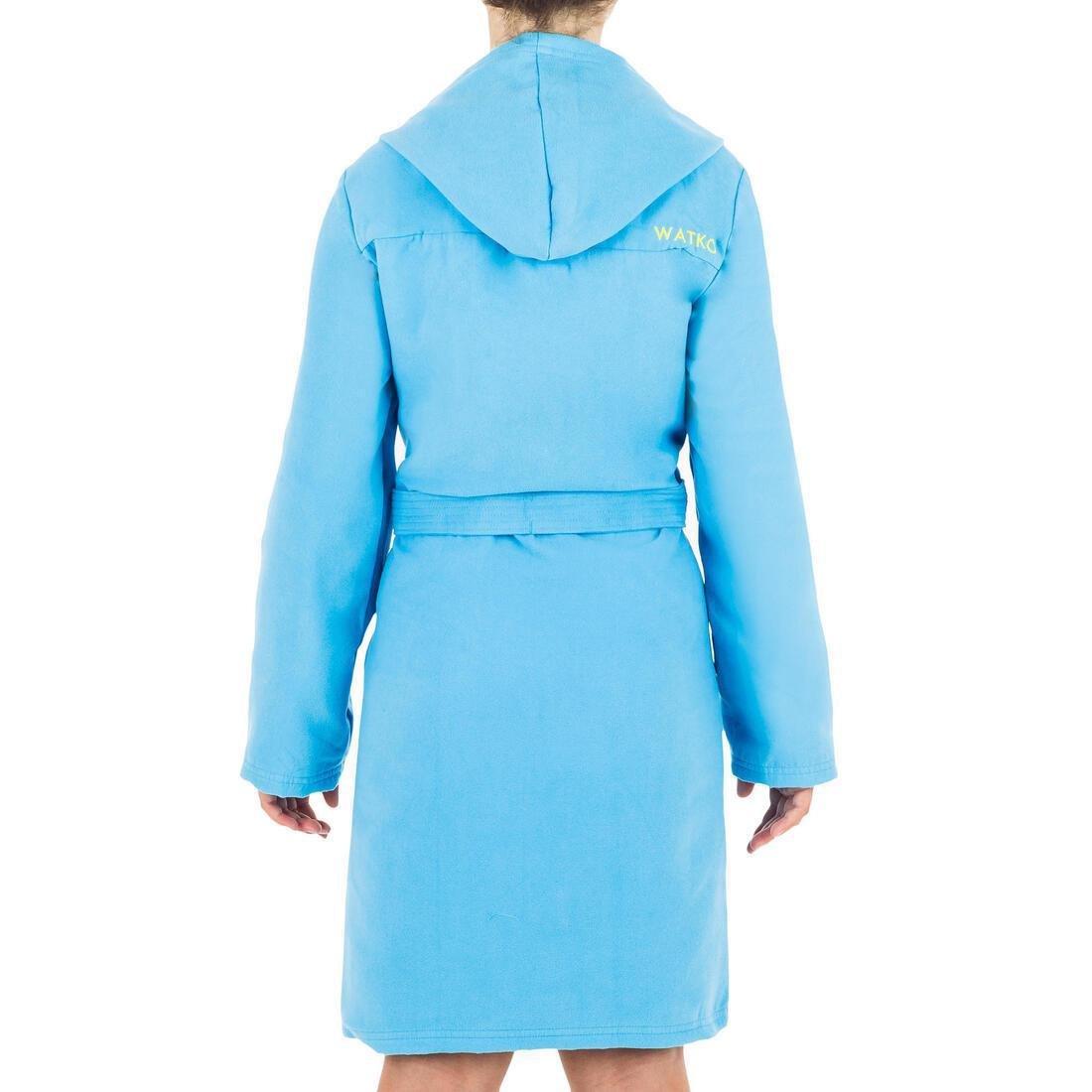 Unisex Kids Compact Microfibre Pool Bathrobe, Blue, , large image number 2