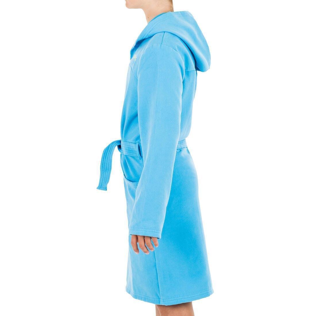 Unisex Kids Compact Microfibre Pool Bathrobe, Blue, , large image number 3