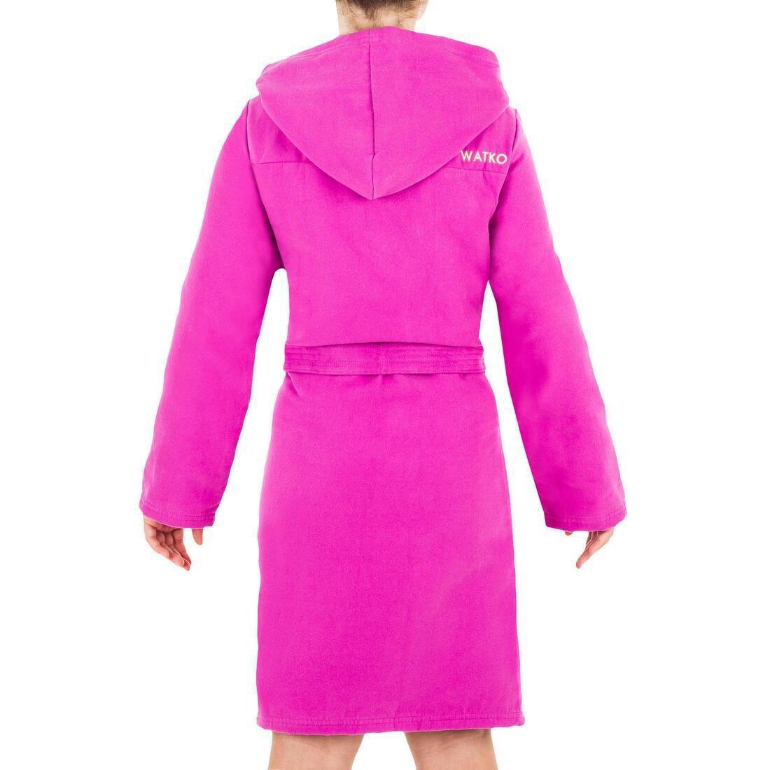 Unisex Kids Compact Microfibre Pool Bathrobe, Blue, , large image number 7