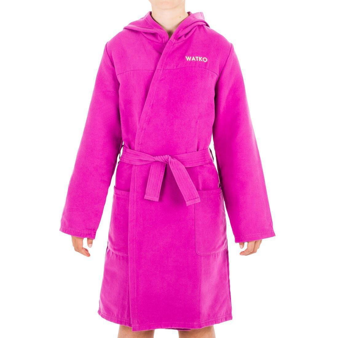 Unisex Kids Compact Microfibre Pool Bathrobe, Blue, , large image number 11
