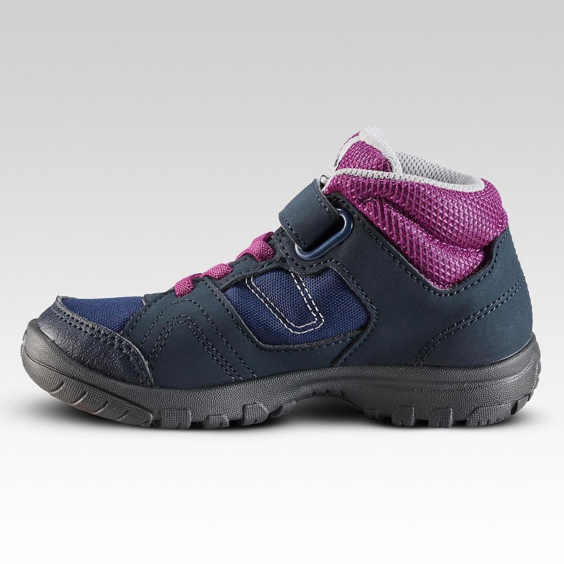 EU 28  Kids High Top Hiking Shoes MH100 MID, Asphalt Blue, , large image number 1