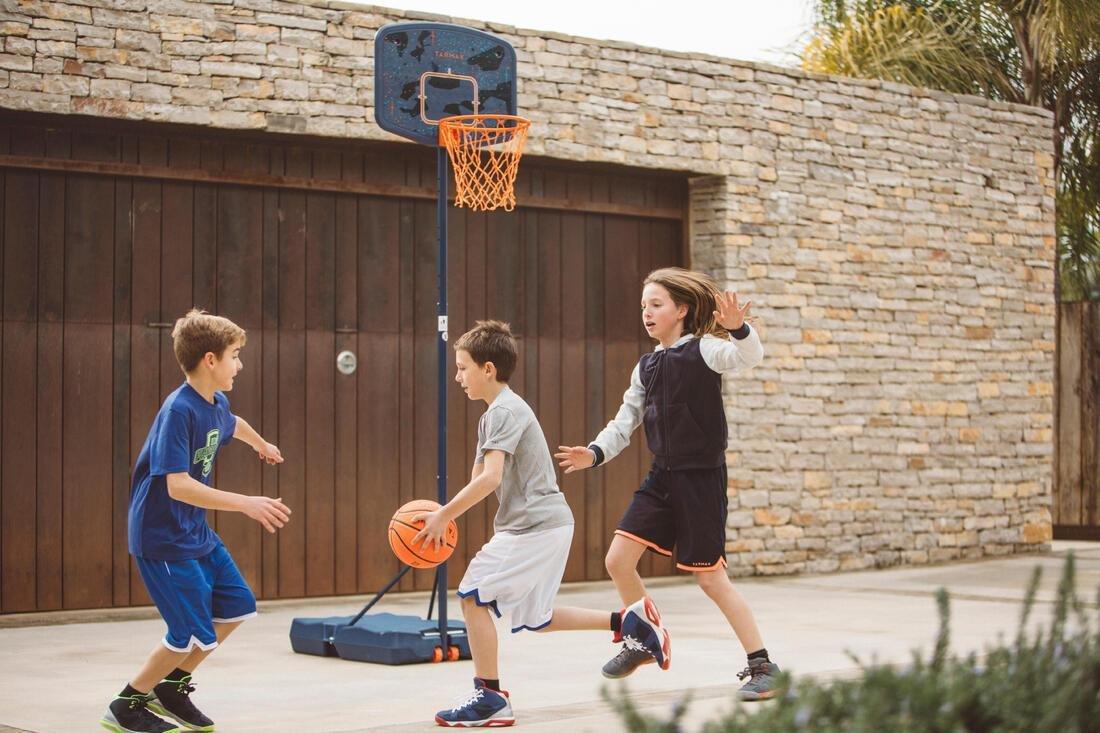 Kids' Basketball Hoop B200 Keep Playing1.6m-2.2m. Up to age 10, Galaxy Blue, No Color, large image number 14