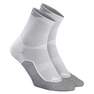 QUECHUA - EU 35-38  Arpenaz 100 Adult High Cut Nature Hiking Socks 2 Pairs, Steel Grey