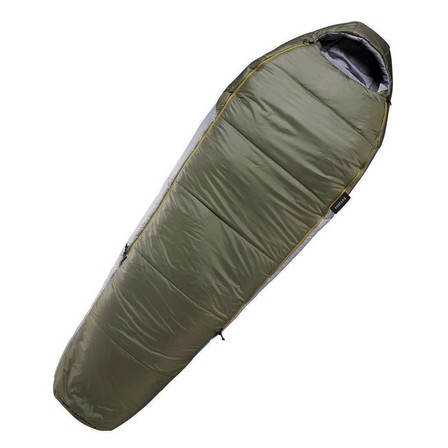 FORCLAZ - Large  Trekking Mummy Sleeping Bag - Trek 500 0�C Wadding Twinnable, Dark Ivy Green