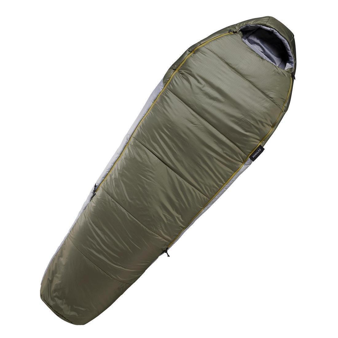 Large  Trekking Mummy Sleeping Bag - Trek 500 0�C Wadding Twinnable, Dark Ivy Green, , large image number 0