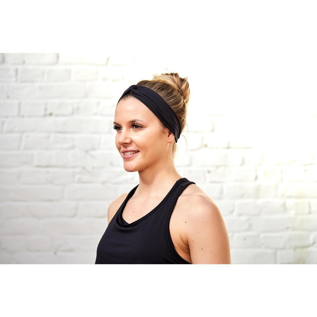 Women's Cardio Fitness Headband with Elastic, Black, , large image number 1