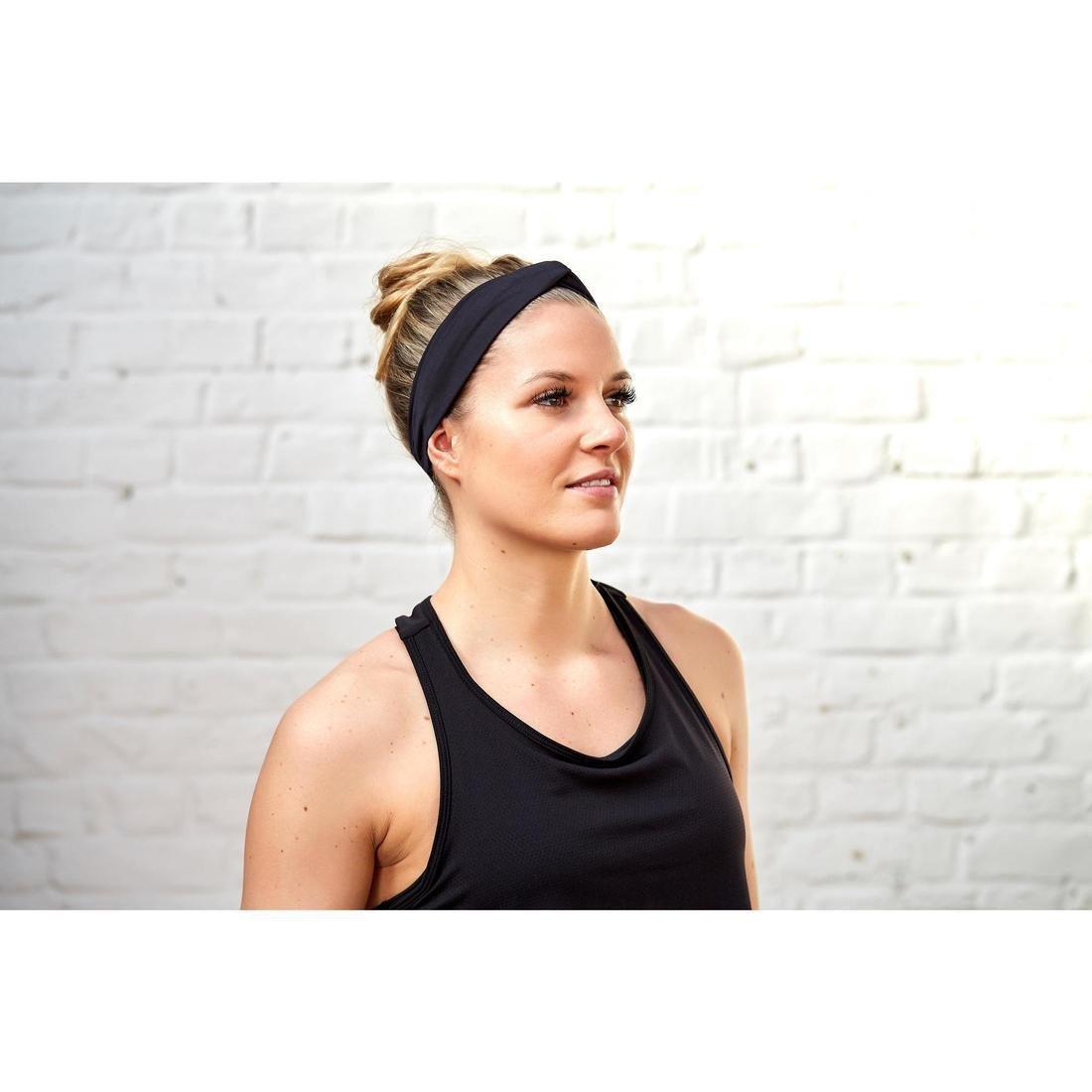 Women's Cardio Fitness Headband with Elastic, Black, , large image number 2