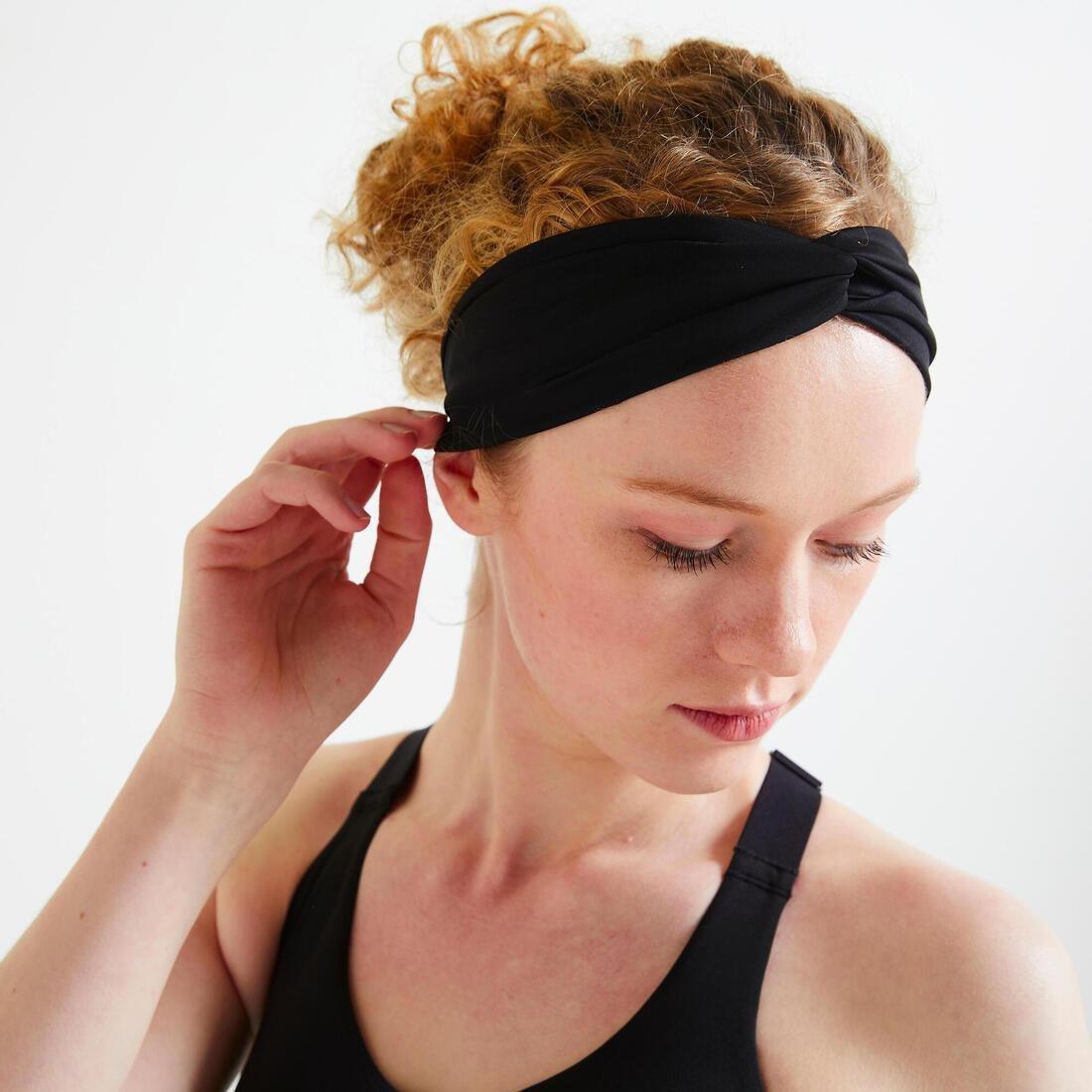 Women's Cardio Fitness Headband with Elastic, Black, , large image number 9