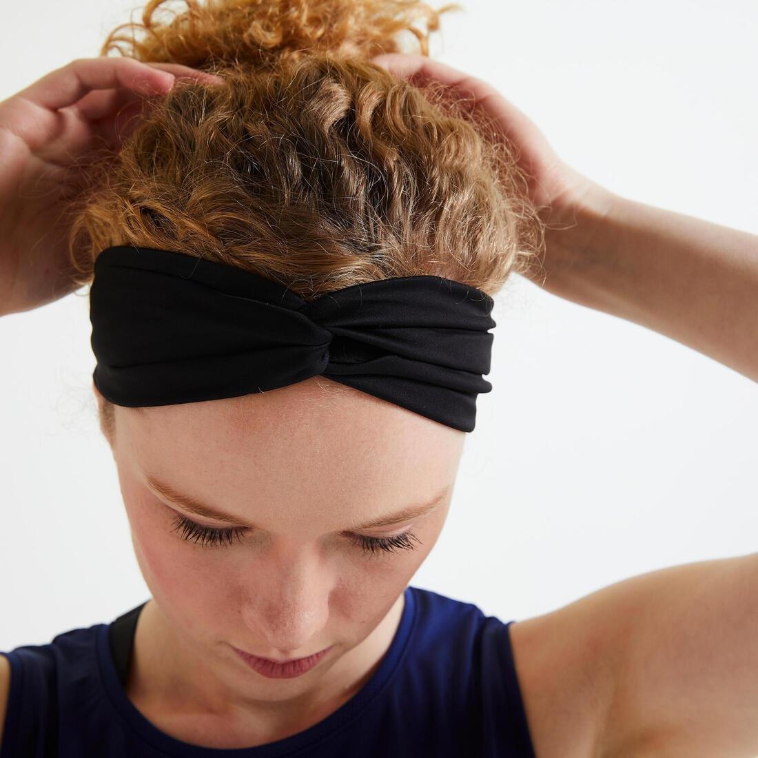 Women's Cardio Fitness Headband with Elastic, Black, , large image number 12