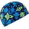 NABAIJI - قبعة سباحة شبكية مطبوعة - أسترو، أزرق بترولي، مقاس S