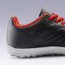 KIPSTA - حذاء كرة قدم برقبة للأرضيات الصلبة أجيليتي 100 ت.ف مقاس 30 أوروبي - أسود/أحمر