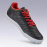 KIPSTA - حذاء كرة قدم برقبة للأرضيات الصلبة أجيليتي 100 ت.ف مقاس 35 أوروبي - أسود/أحمر