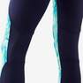 DOMYOS - 5-6Y  Girls' Breathable Synthetic Gym Leggings S500 Print, Black