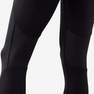 DOMYOS - 7-8Y  Girls' Breathable Synthetic Gym Leggings S500 Print, Black