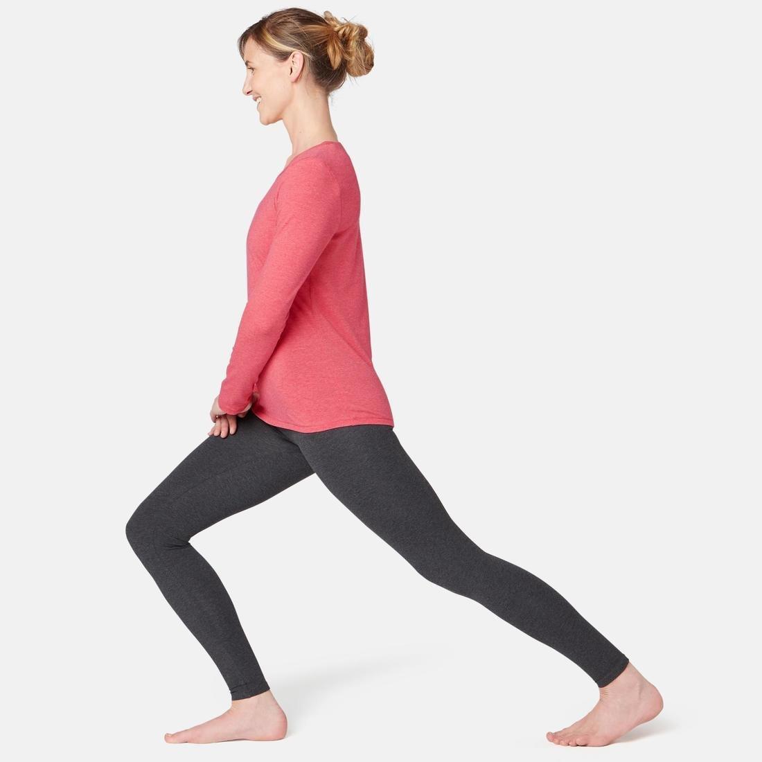 تي شيرت رياضي قطني بأكمام طويلة، وردي، مقاس L, No Color, large image number 12