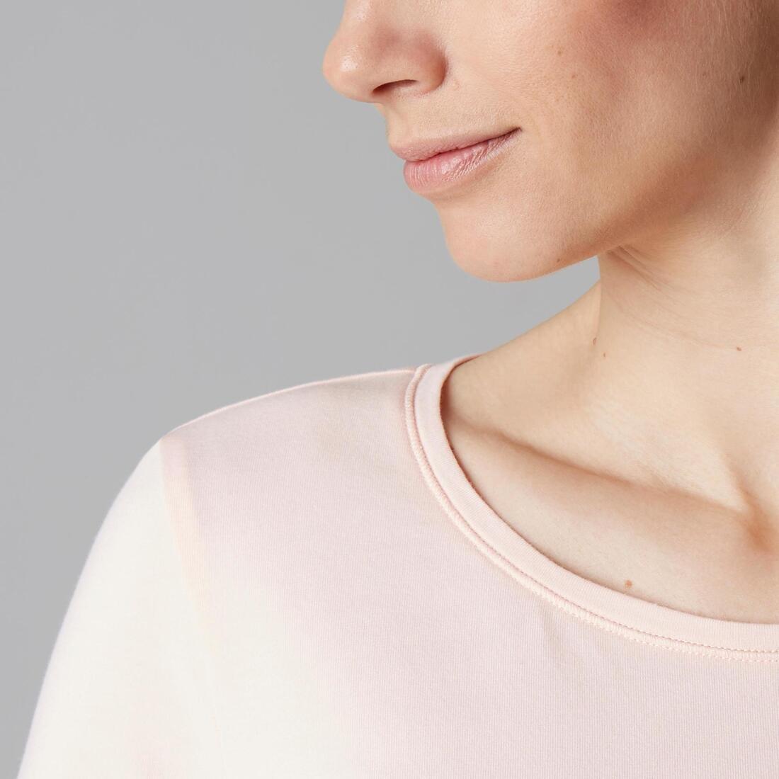 تي شيرت رياضي قطني بأكمام طويلة، وردي، مقاس L, No Color, large image number 14