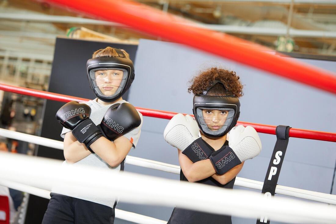Unisex Kids Boxing Helmet With Built-In Face Protection, Black, , large image number 11