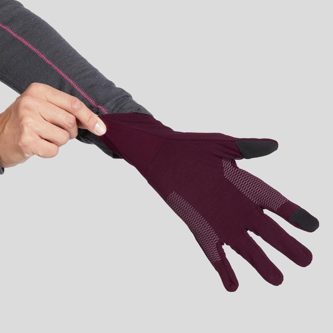 M/L  Adult Merino Wool Liner Gloves, Deep Chocolate Truffle, , large image number 8