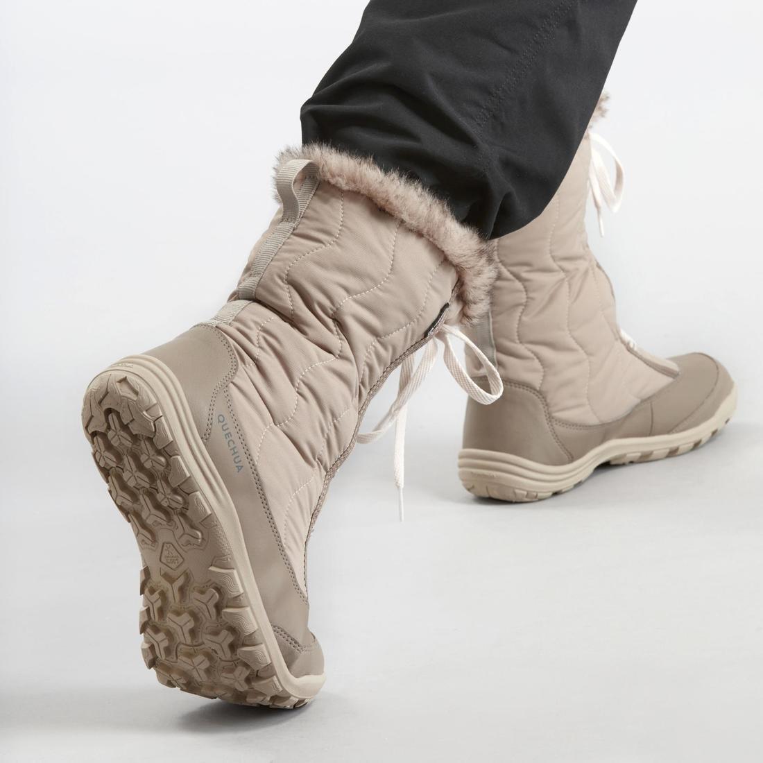 Women Warm And Waterproof Snow Hiking Boots - Sh900, Linen, No Color, large image number 10