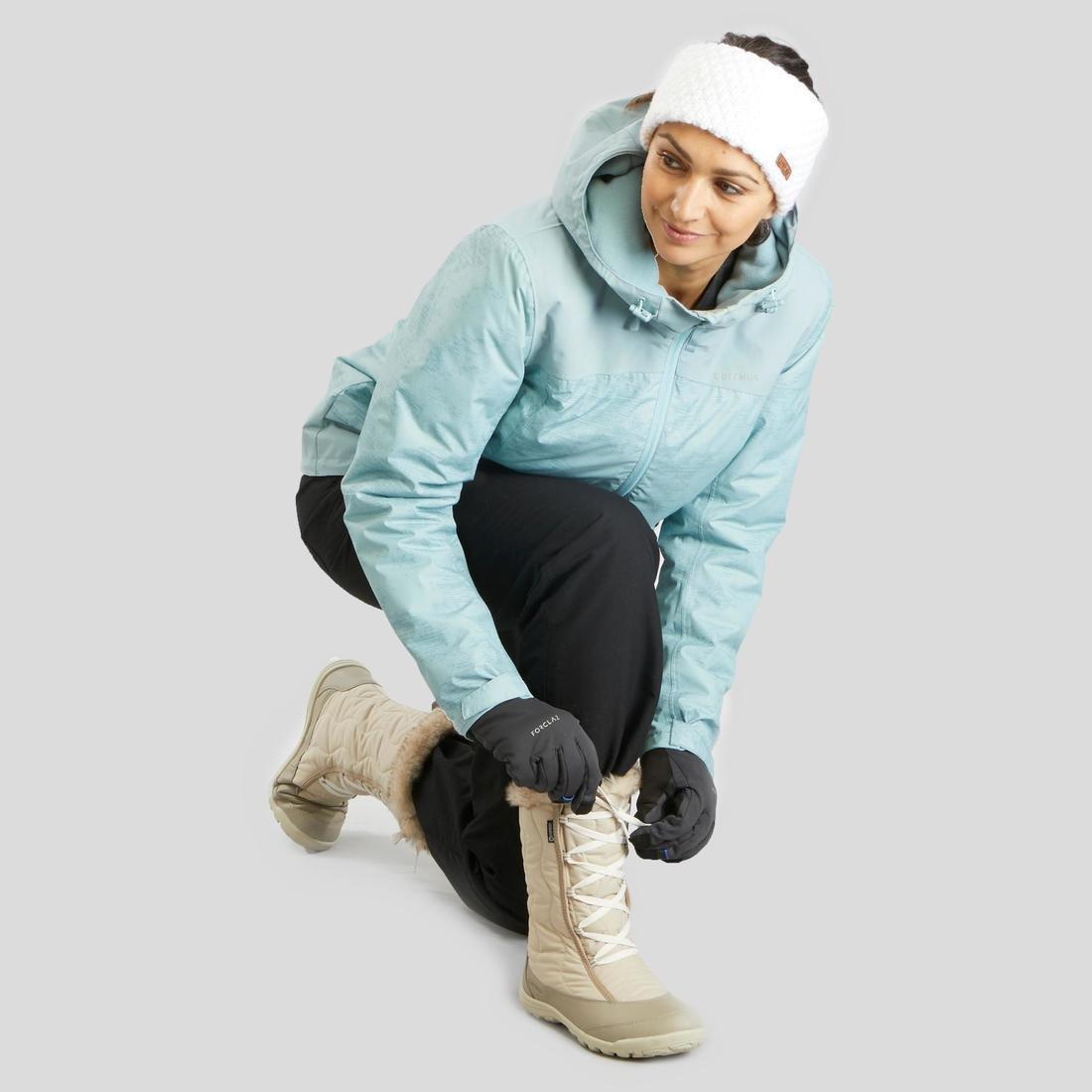 Women Warm And Waterproof Snow Hiking Boots - Sh900, Linen, No Color, large image number 11