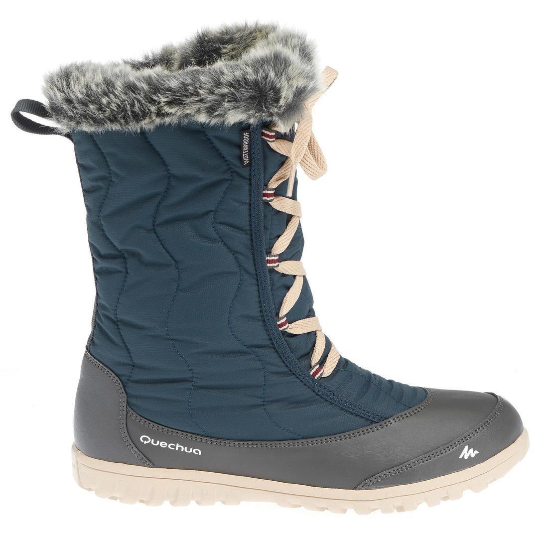 Women Warm And Waterproof Snow Hiking Boots - Sh900, Linen, No Color, large image number 12